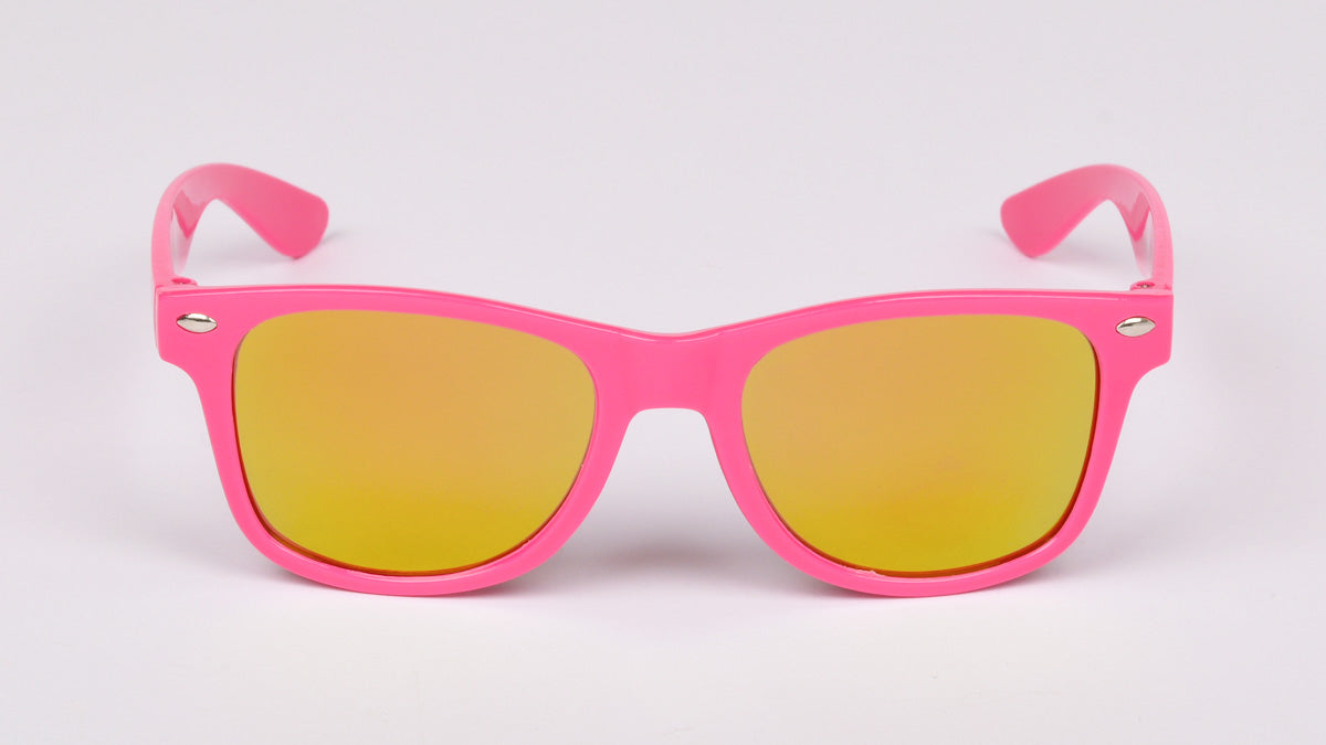 roze dječje jeftine sunčane naočale sa žutom lećom