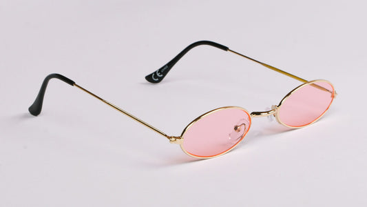 metalne unisex sunčane naočale s rozom lećom