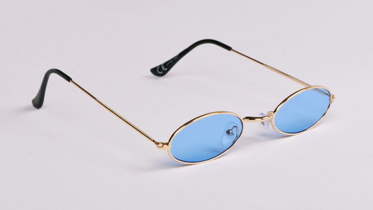 unisex metalne sunčane naočale s plavom lećom