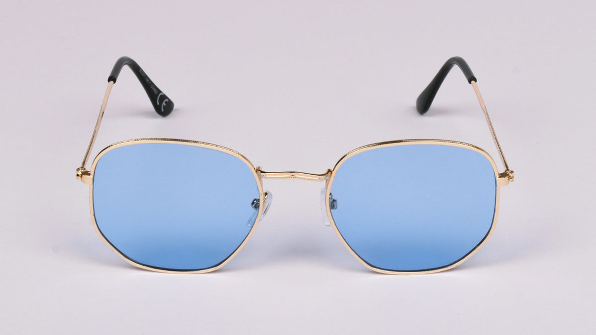 metalne sunčane naočale s plavom lećom