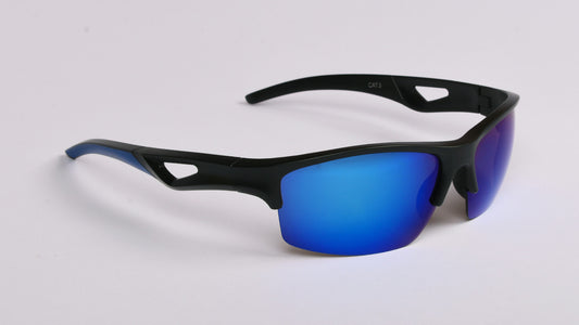 muške sportske sunčane naočale s plavom lećom i pravokutnim oblikom