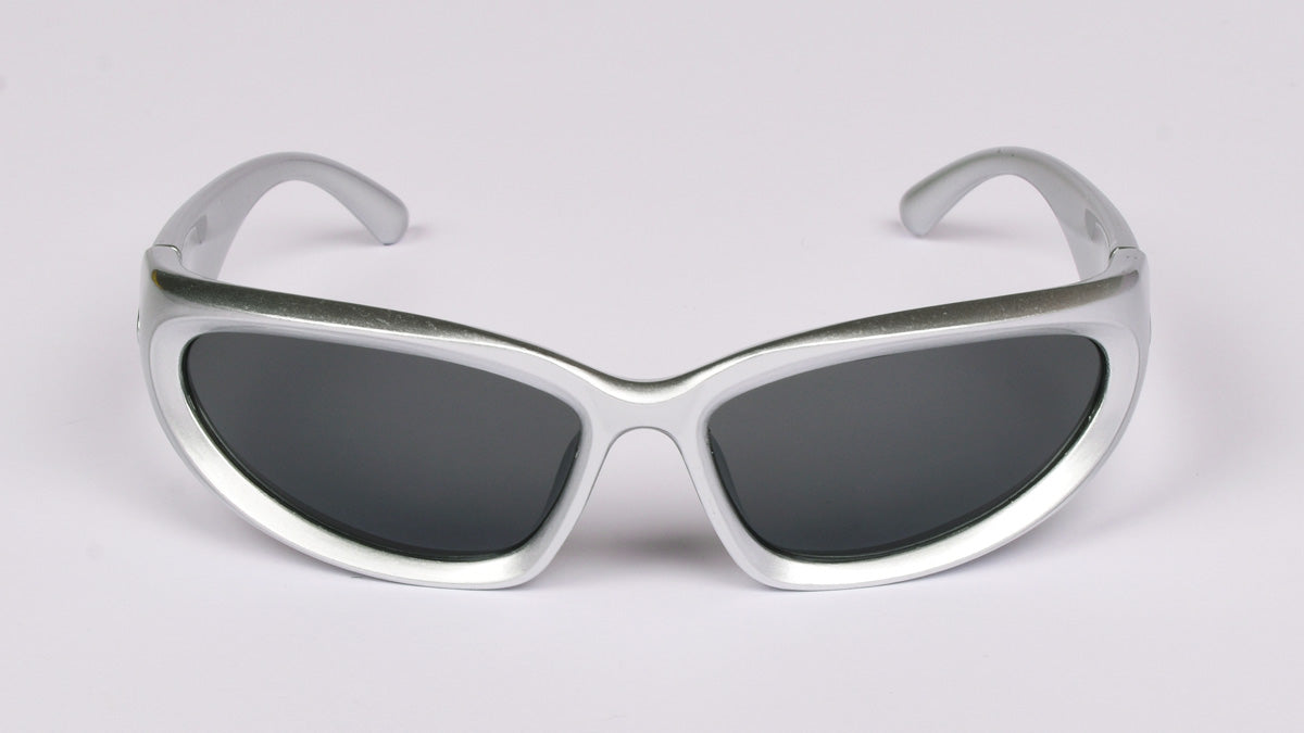muške sportske sunčane naočale ovalnog oblika srebrne boje