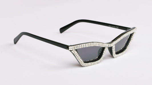 mačkaste sunčane naočale s cirkonima, crne