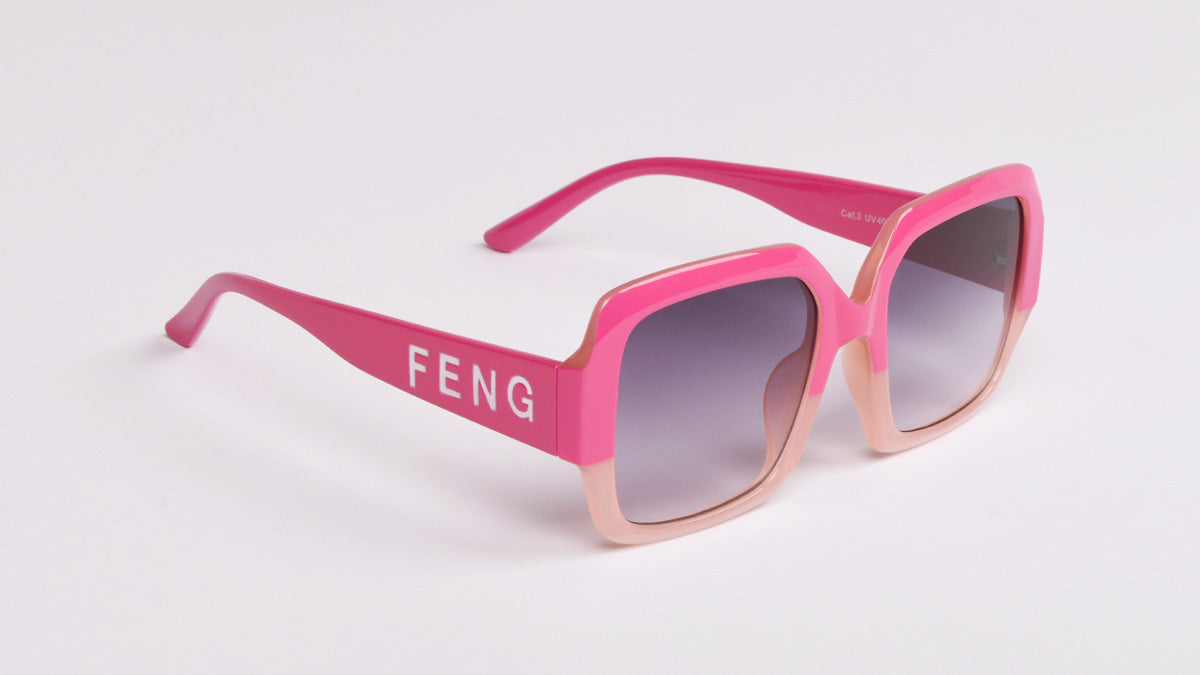 roze ženske sunčane naočale kvadratnog oblika